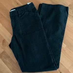 Tommy Hilfiger Black 100%Linen straight Leg Pants woman size 2